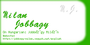 milan jobbagy business card